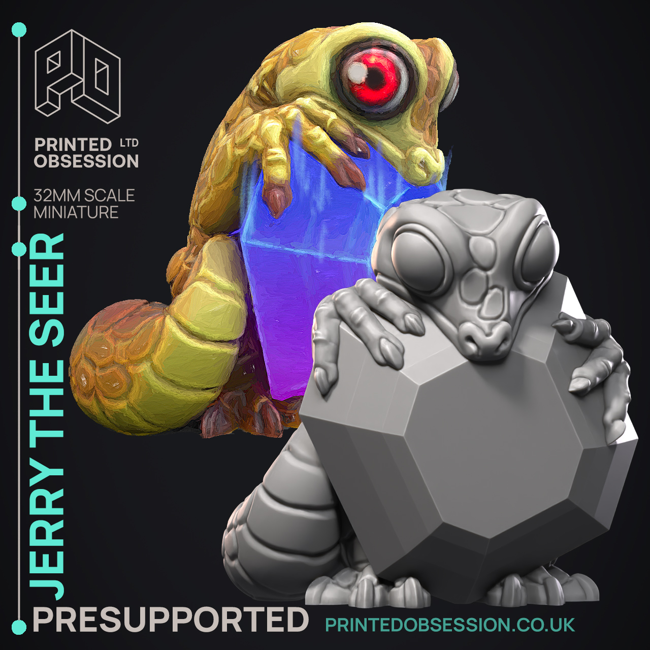 Jerry The Seer - Almighty powerful creature - PRESUPPORTED - Illustrated and Stats - 32mm scale